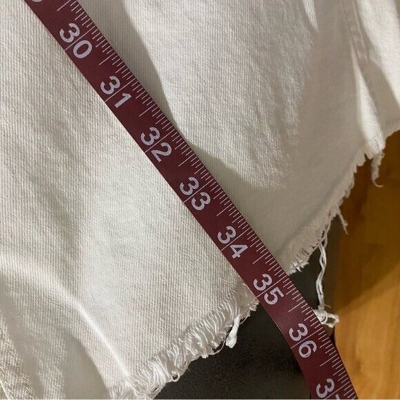 DL1961 Asra Maxi Skirt Ivory Cream Size 27 Front Slit Denim Jean Raw Hem - Picture 8 of 12